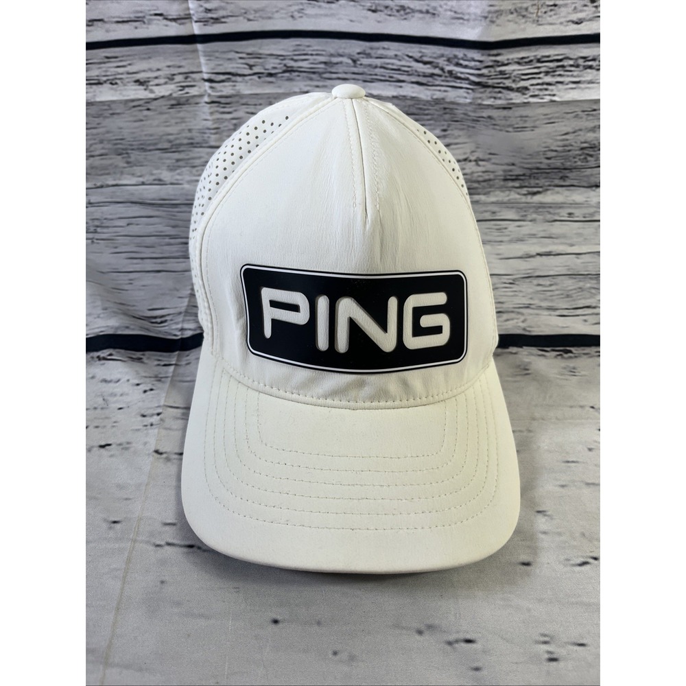 Ping Golf Hat Cap Snapback 110 Flex Embroidered Logo White Adjustable